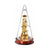 Réveil cloche avec cloche en verre, mouvement doré et socle en bois avec chiffres romains