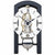 Horloge de table bleu foncé avec mouvement apparent, cadran blanc et chiffres romains