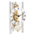 Horloge de table mécanique avec cadre transparent argenté, mouvement apparent et chiffres romains