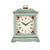 Horloge de table vintage en bois, turquoise, avec cadran romain