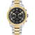 Herrenarmbanduhr Tommy Hilfiger, gold-silbernes Edelstahlband, schwarzes Zifferblatt Dual Time
