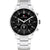 Tommy Hilfiger Herrenuhr mit schwarzem Zifferblatt und Edelstahlarmband, analog