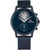 Tommy Hilfiger Herrenarmbanduhr mit rundem blauem Zifferblatt und dunkelblauem Armband