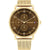 Tommy Hilfiger Armbanduhr: goldfarbenes Metallarmband, braunes Zifferblatt, Chrono-Subdials