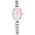 Tommy Hilfiger Damenarmbanduhr mit silbernem Kettenarmband und rundem rosafarbenem Zifferblatt