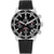 Tommy Hilfiger Armbanduhr mit schwarzem Lederarmband, Edelstahlgehäuse und schwarzem Zifferblatt