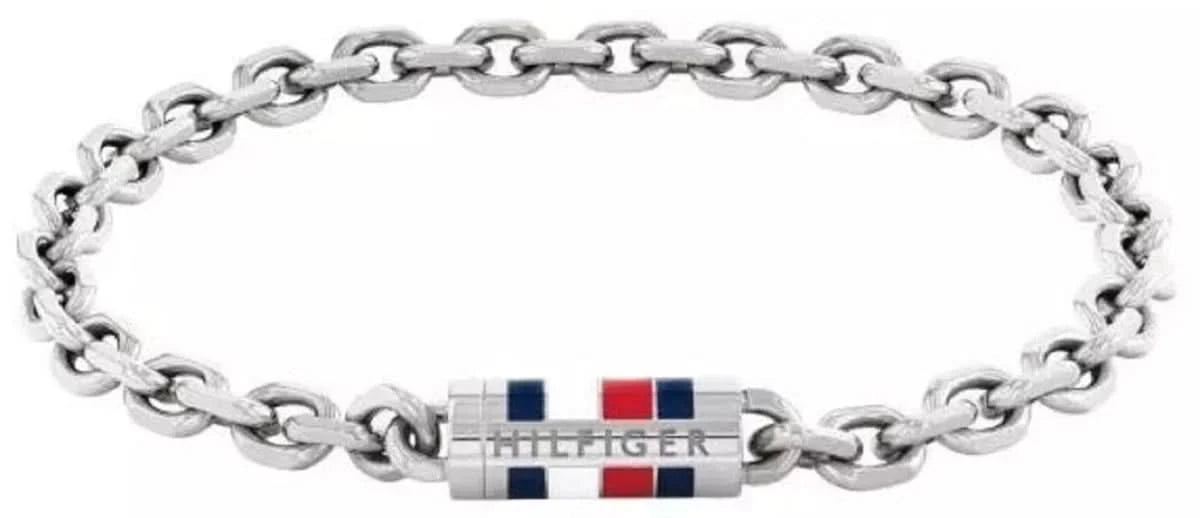 Bracelet pour homme en acier inoxydable avec maillons et plaque rectangulaire Tommy Hilfiger