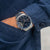 Herren-Chronograph mit Open-Heart, blaues Zifferblatt, Edelstahlarmband