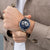 Herrenarmbanduhr mit blauem Zifferblatt, Datumsanzeige und Edelstahlband