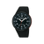 Montre Lorus pour homme avec bracelet en silicone noir, boîtier rond et cadran bleu