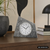 Horloge de table AMS F5176 en pierre naturelle • Radio-pilotée • Boîtier en bois avec revêtement en pierre