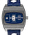 Montre à disque avec boîtier métallique argenté et cadran bleu, affichage numérique, automatique UMF Ruhla