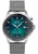 Herrenuhr mit türkisfarbenem Zifferblatt, Metallgliederarmband und Datumsfenster im Edelstahlgehäuse