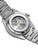 Montre automatique UMR Ruhla avec fond transparent, boîtier en acier inoxydable et maillons de bracelet