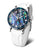 Montre pour femme avec bracelet blanc et boîtier argenté ; cadran en nacre