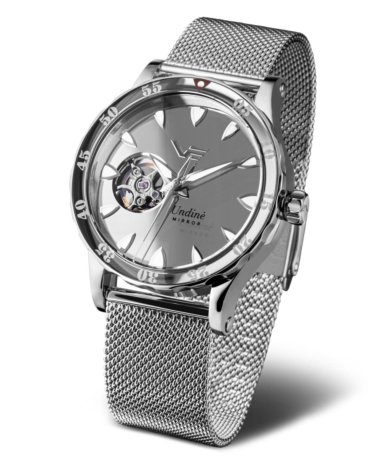 Vostok Europe Montre femme Undine avec bracelet en métal argenté et cadran rond