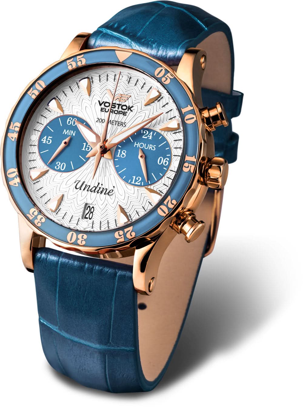 Montre Vostok Europe Undiné VK64-515B527 pour femme • Étanche 20 bars • Verre de sécurité K1
