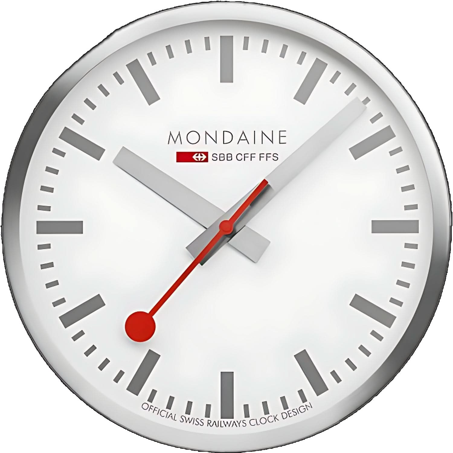 Montre murale Mondaine 25 cm Ø Aluminium • Design suisse emblématique • Mouvement à quartz silencieux