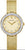 Montre Bulova pour femme avec bracelet milanais doré, cadran rond et pierres scintillantes
