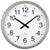 Horloge murale Atlanta avec cadran blanc, chiffres et aiguilles noirs, cadre gris