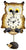 Keramik-Wanduhr mit Eulenmotiv, gelben Augen und Pendelanhänger