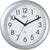 Horloge murale avec cadre argenté et cadran blanc, chiffres romains, 25 cm Ø