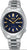 Montre pour femme avec cadran bleu foncé, index dorés et bracelet en acier inoxydable