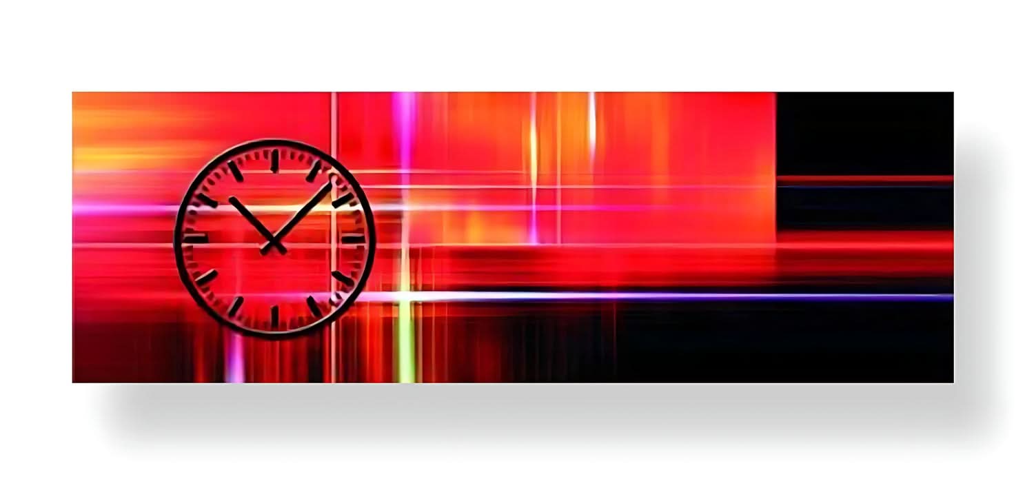 Horloge murale Dixtime 35x100 cm Aluminium • Design moderne • Made in Germany