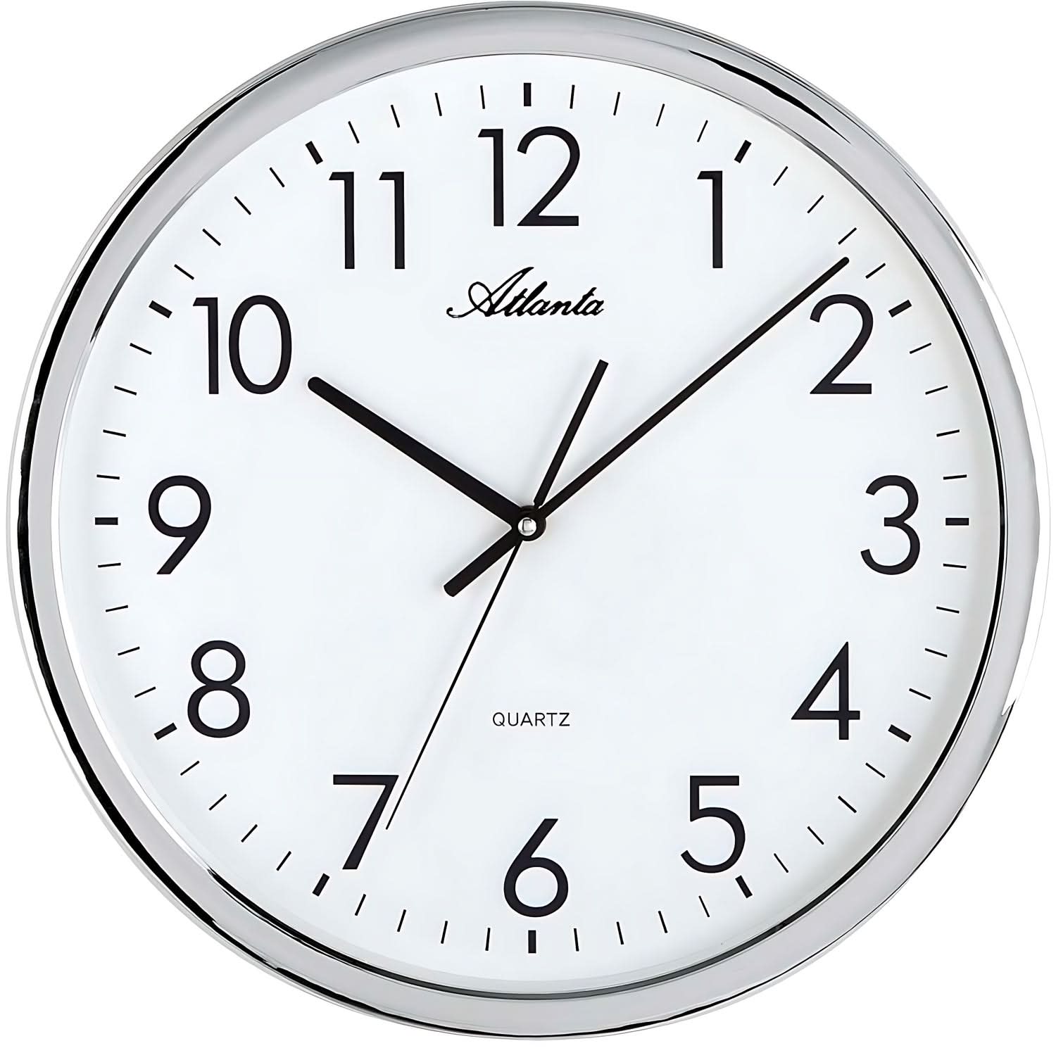 Atlanta Horloge murale 40 cm Ø plastique • Silencieuse • Design moderne