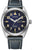 Citizen Herrenuhr mit rundem Metallgehäuse, blauem Zifferblatt und dunkelblauem Lederband
