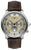 Zeppelin Herrenuhr mit braunem Lederarmband, silbernem Gehäuse und beigem Zifferblatt