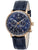 Herrenarmbanduhr mit blauem Zifferblatt, Datumsanzeige, Quarzwerk, Lederarmband, 5 ATM