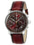 Herren-Chronograph Zeppelin LZ126 mit braunem Lederarmband, rundem Stahlgehäuse und rotem Zifferblatt