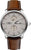 Zeppelin Herrenarmbanduhr mit braunem Lederband, silbernem Gehäuse und Regulator-Zifferblatt