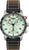 Herren-Chronograph mit hellgrünem Zifferblatt, Tachymeter-Lünette und braunem Lederband