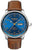 Zeppelin Herrenuhr mit blauem Zifferblatt, braunem Lederarmband und Datumsanzeige
