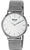 Boccia Herrenuhr mit rundem silbernem Mesh-Armband und weißem Zifferblatt