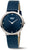 Boccia Herrenarmbanduhr mit blauem Zifferblatt und Lederband, Edelstahlgehäuse