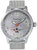 Messerschmitt ME 262 Herrenuhr mit silbernem Mesh-Armband, grauem Zifferblatt, grünen Akzenten, orangefarbenem Sekundenzeiger