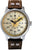 Messerschmitt Flieger ME-42 Herrenuhr mit braunem Lederband, beigem Zifferblatt