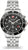 Herrenarmbanduhr mit schwarzem Chronographenzifferblatt und Metallarmband (Stahl)