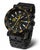 Montre homme avec cadran noir, chronographe et bracelet en acier inoxydable noir