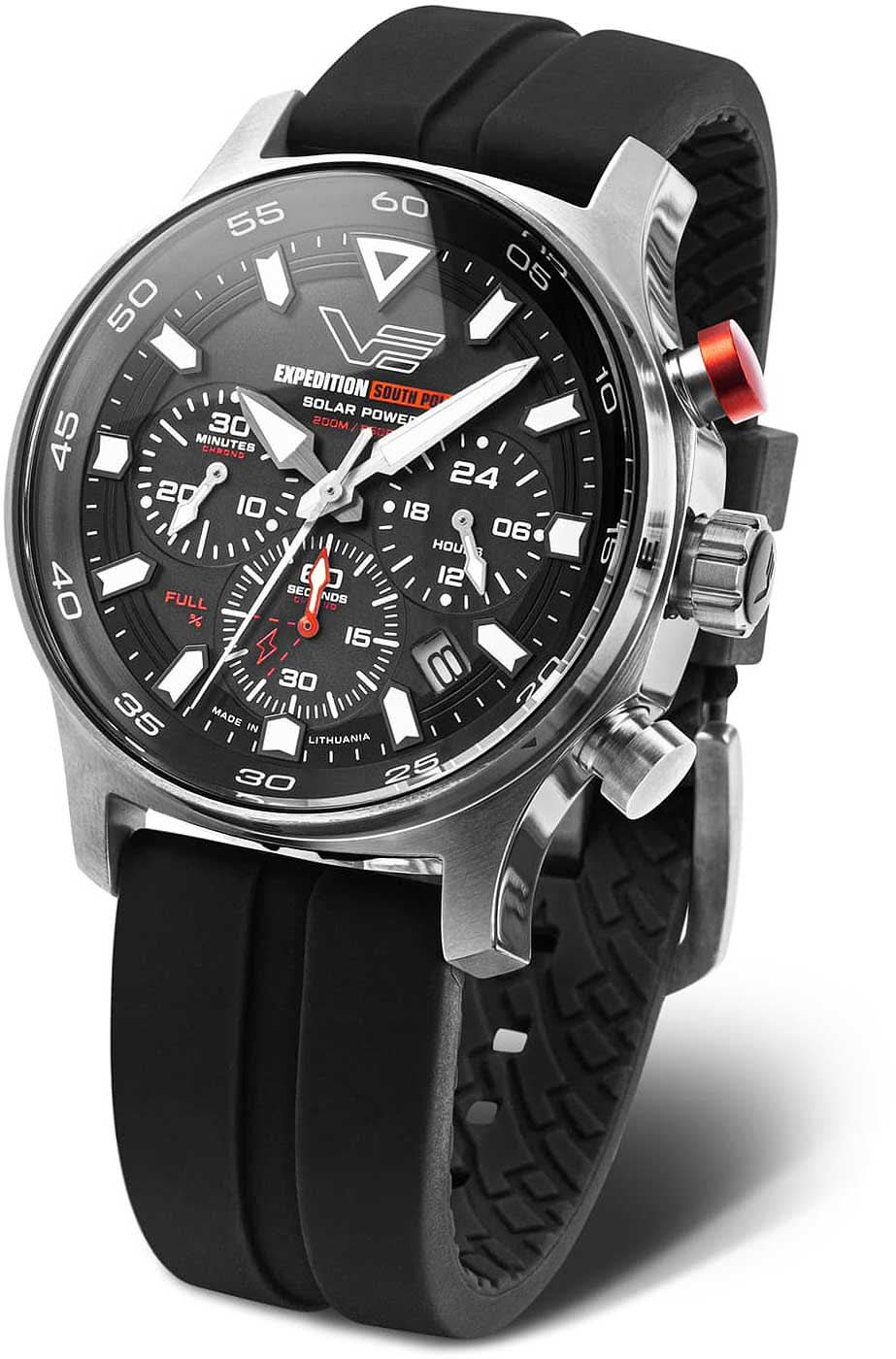Herrenarmbanduhr: schwarzes Zifferblatt, Chronograph-Subdials, schwarzes Silikonband