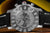 Fond de montre homme : fond en acier inoxydable avec gravure, inscription sur verre de protection et bracelet en cuir