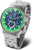 Bracelet de montre pour homme avec cadran vert, détails chronographe et bracelet en acier inoxydable