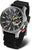 Bracelet de montre pour homme : bracelet en silicone noir, cadran noir, boîtier en acier inoxydable