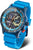 Montre pour homme avec cadran bleu et bracelet en silicone bleu