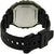 Montre rétro numérique avec fond de boîtier argenté et bracelet textile noir perforé