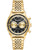 Goldfarbener Herren-Chronograph mit Metallarmband, schwarzem Zifferblatt und Quarzwerk