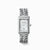 Montre pour femme avec cadran blanc, index bâtons et bracelet chaîne en acier inoxydable